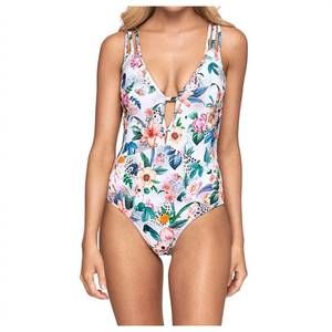 NEW JETS BY JESSIKA ALLEN plunge v-neck one piece swimsuit in femme floral